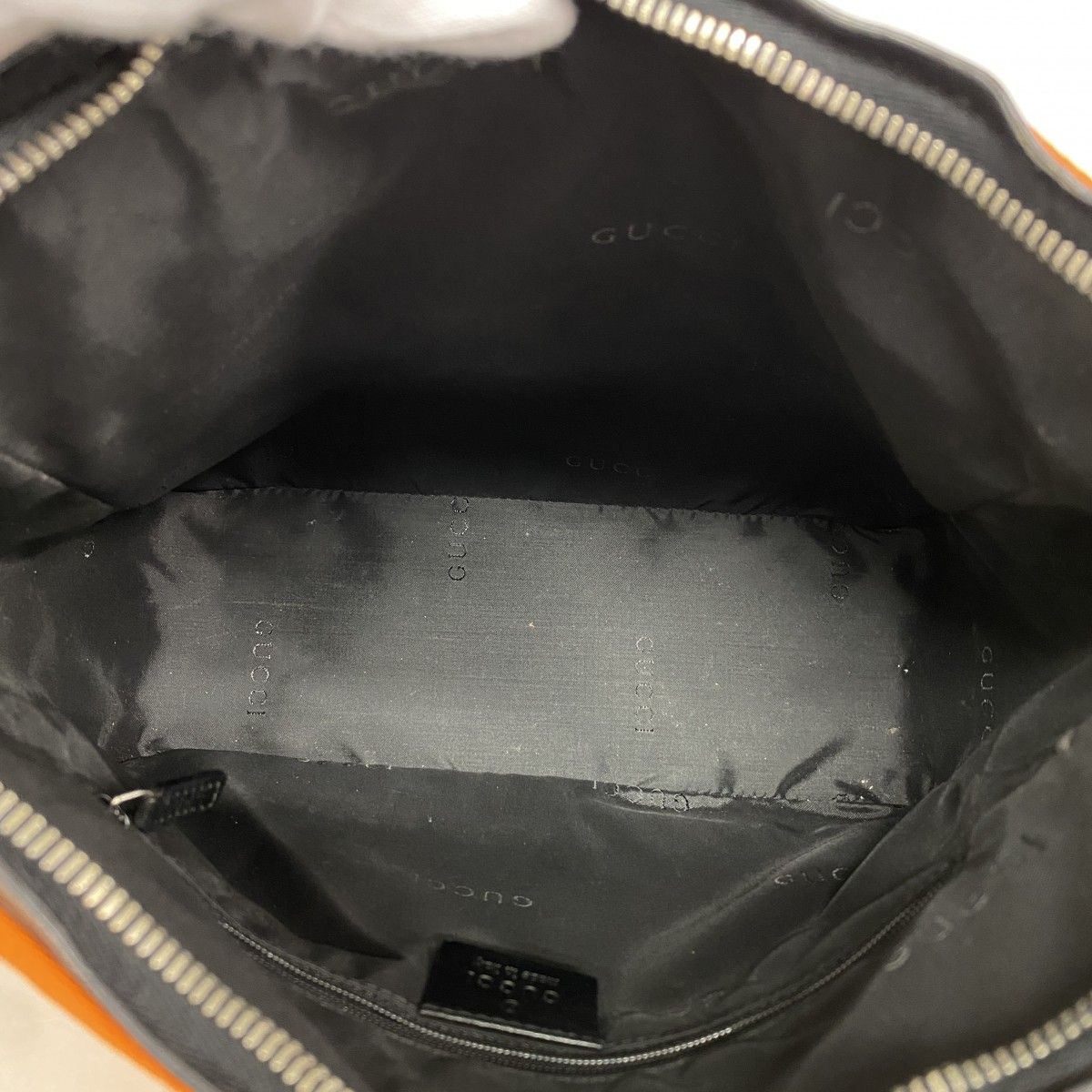 Gucci Shoulder Bag 001 Nylon Orange Black Silver — view 4