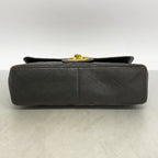 Chanel Shoulder Bag Deca Quilted Lambskin Black Gold — view 3