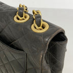 Chanel Shoulder Bag Deca Quilted Lambskin Black Gold — view 6