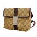 Gucci Waist Bag GG Canvas Beige Brown Silver
