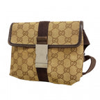 Gucci Waist Bag GG Canvas Beige Brown Silver