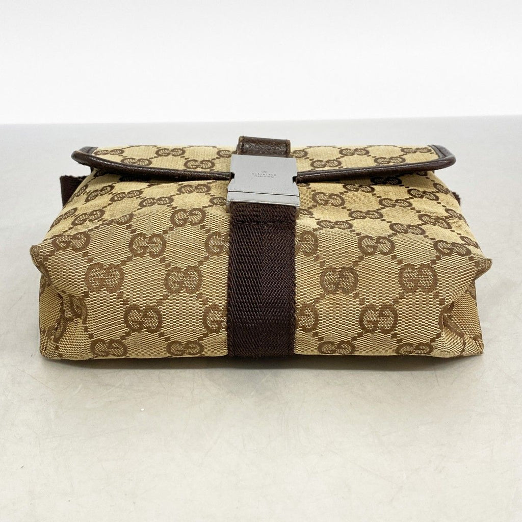 Gucci Waist Bag GG Canvas Beige Brown Silver — view 3