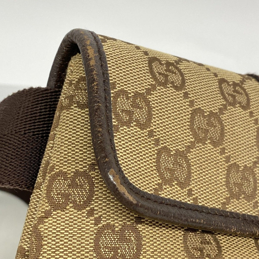 Gucci Waist Bag GG Canvas Beige Brown Silver — view 6