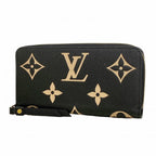 Louis Vuitton Wallet Monogram Empreinte Bicolor Zippy Black Beige