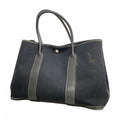 Hermes Tote Garden Party PM Toile Officier Black Silver