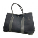 Hermes Tote Garden Party PM Toile Officier Black Silver