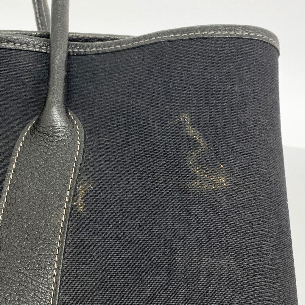 Hermes Tote Garden Party PM Toile Officier Black Silver — view 7