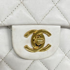 Chanel Shoulder Bag Mini Quilted Lambskin White Gold — view 9