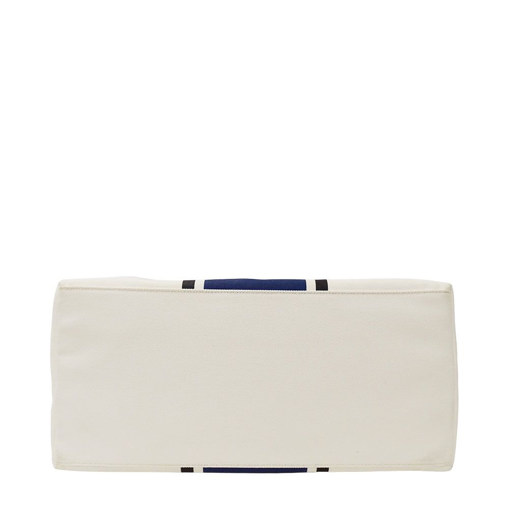 Bottega Veneta Tote Shoulder Bag 2-Way Canvas Ivory Blue Bag Large Going — view 3