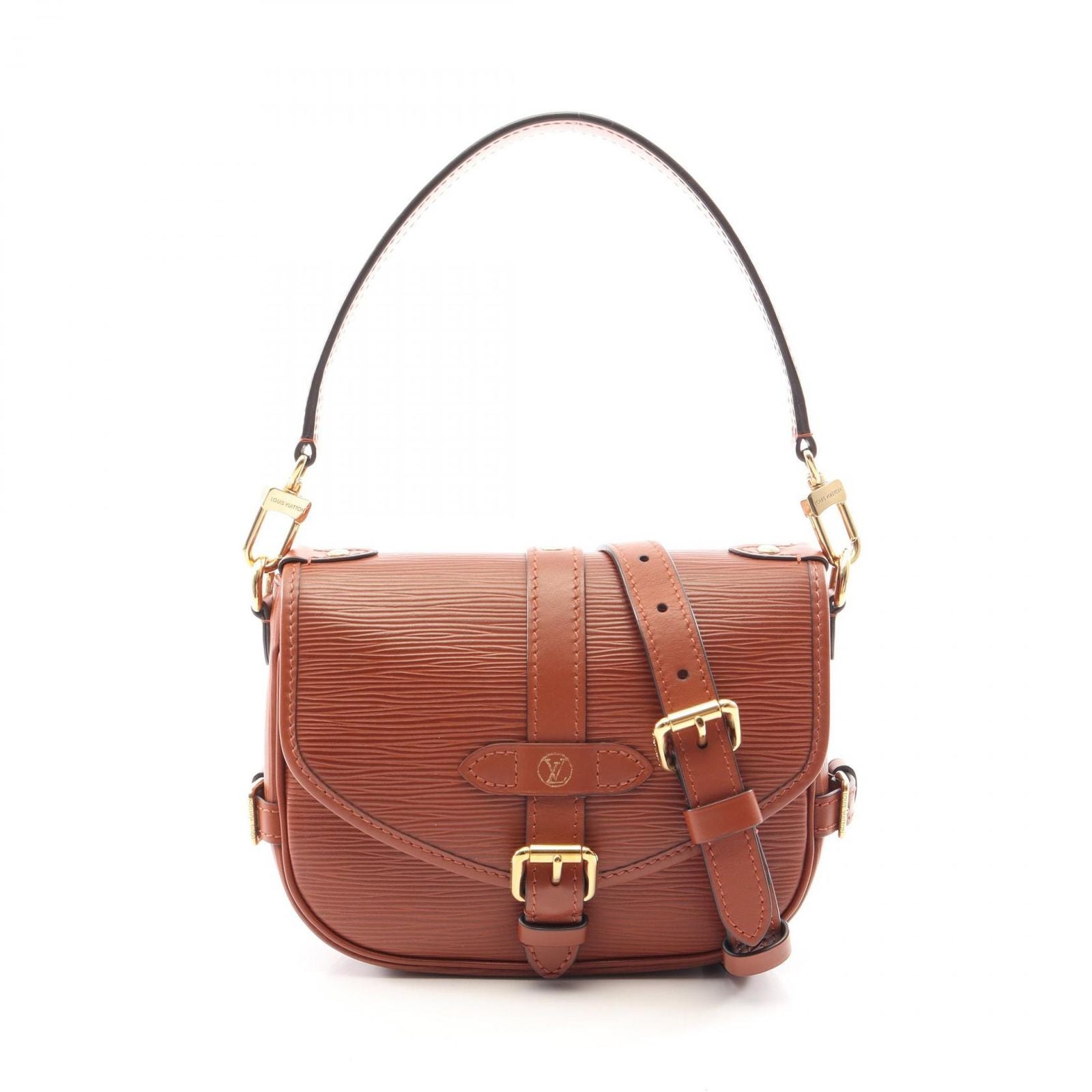 Louis Vuitton Handbag Saumur BB Epi Cognac 2-Way Leather