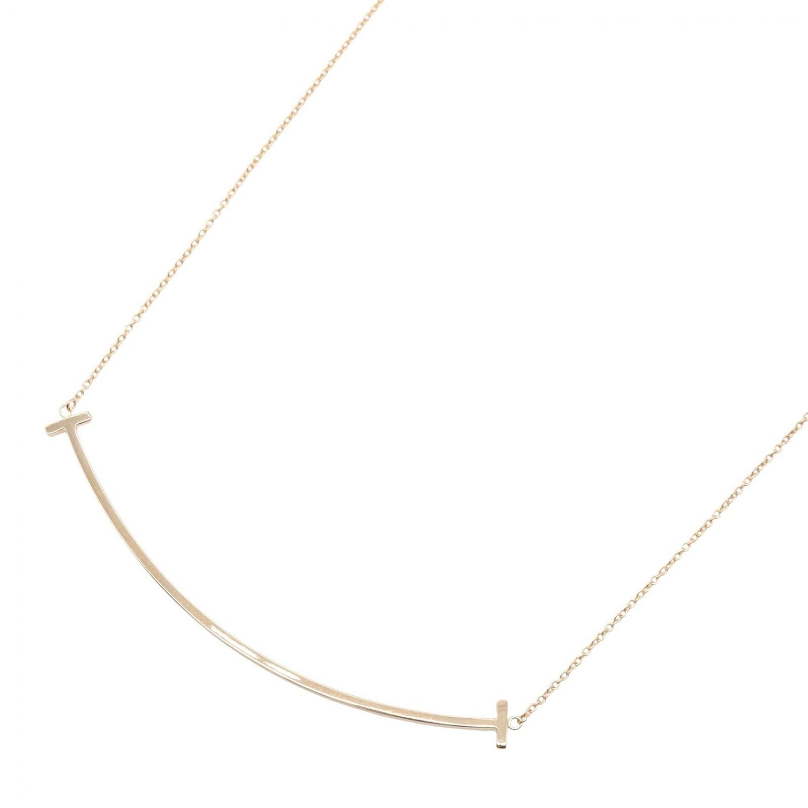 Tiffany & Co Necklace T Smile Large 40.5 45.5 cm 18k Pink Gold