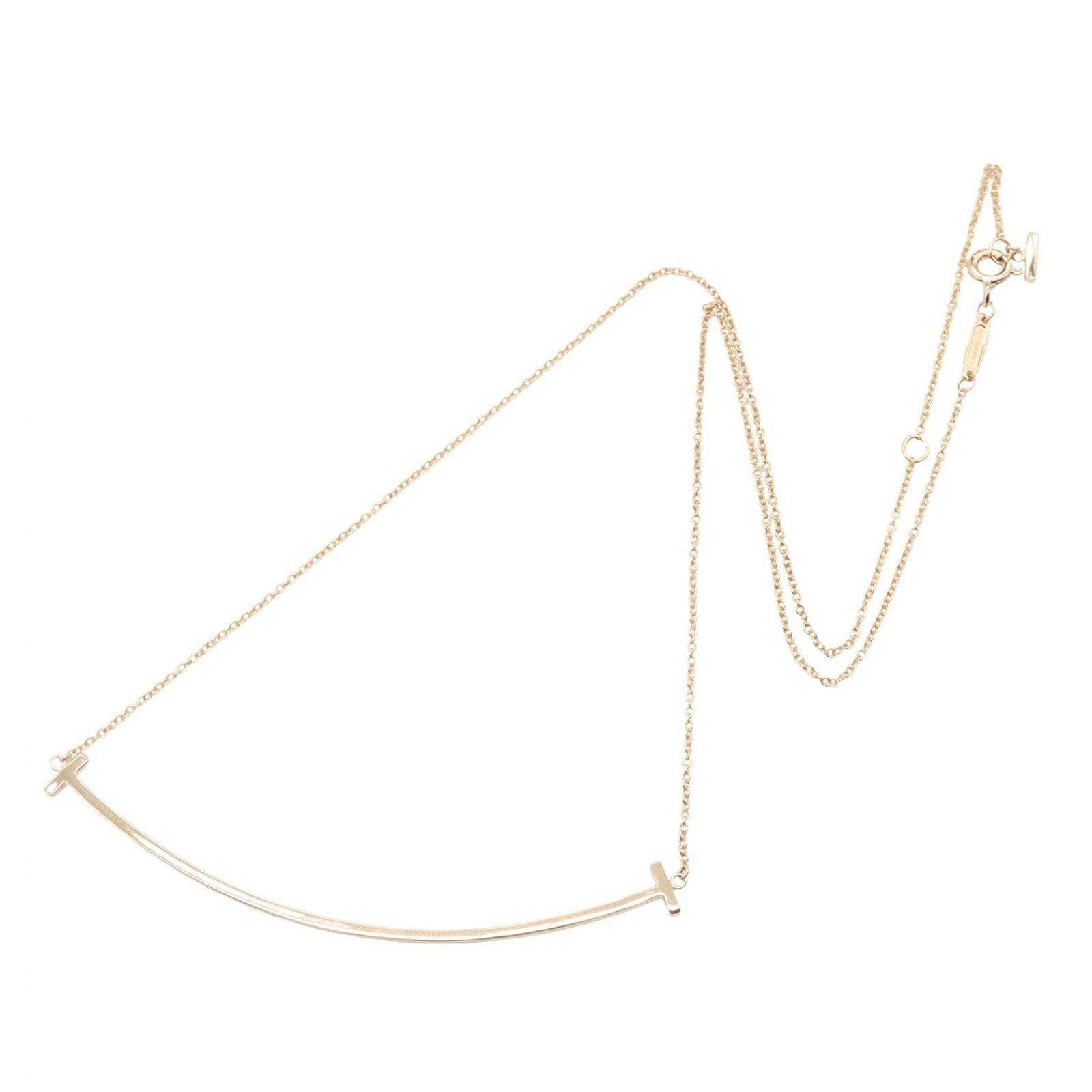Tiffany & Co Necklace T Smile Large 40.5 45.5 cm 18k Pink Gold — view 2