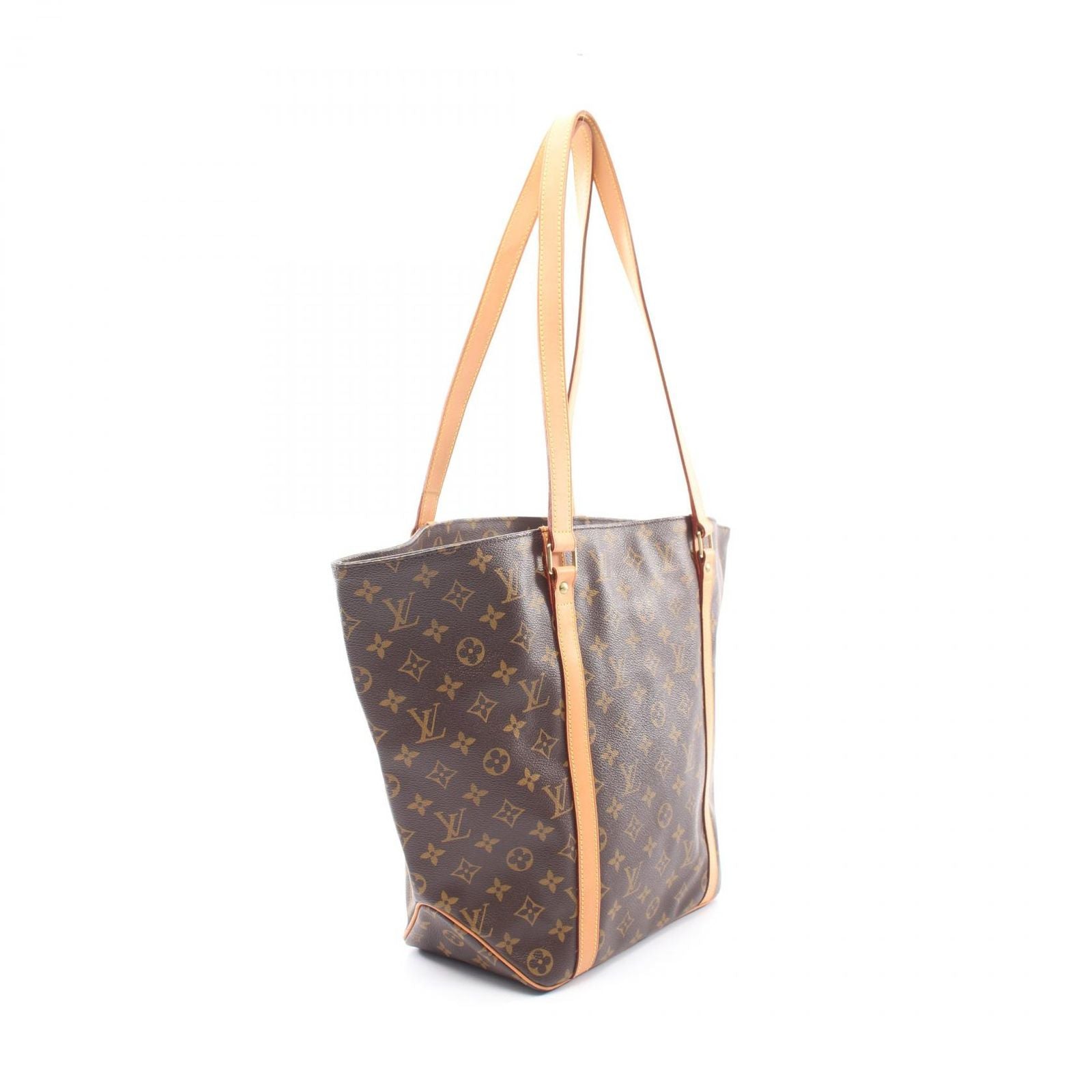 Louis Vuitton Tote Sac Shopping Canvas Leather — view 2