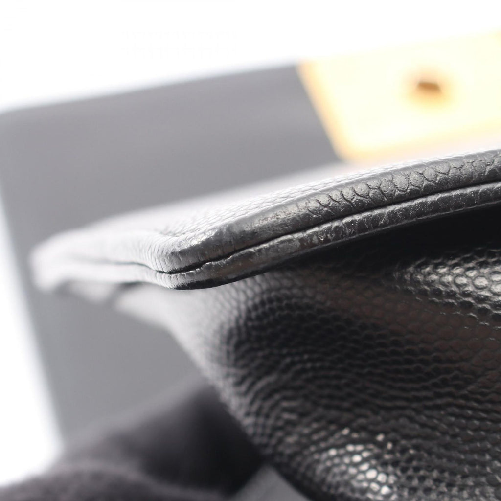 Chanel Shoulder Bag Boy Small Black Caviar Leather Chain — view 6