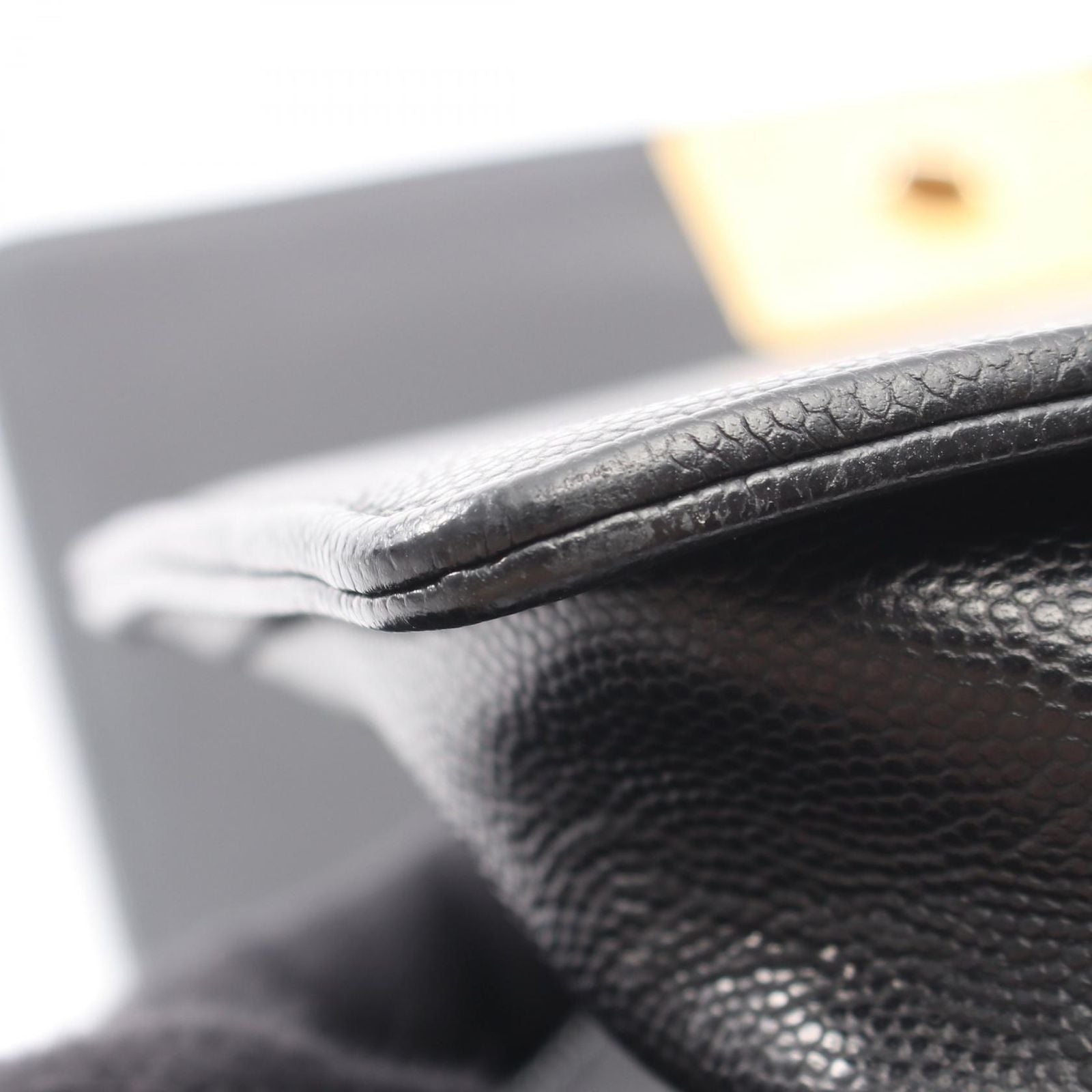 Chanel Shoulder Bag Boy Small Black Caviar Leather Chain — view 6