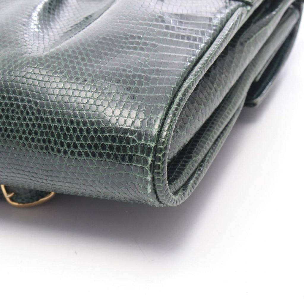Gucci Shoulder Bag Vintage Green Exotic Cles the — view 8