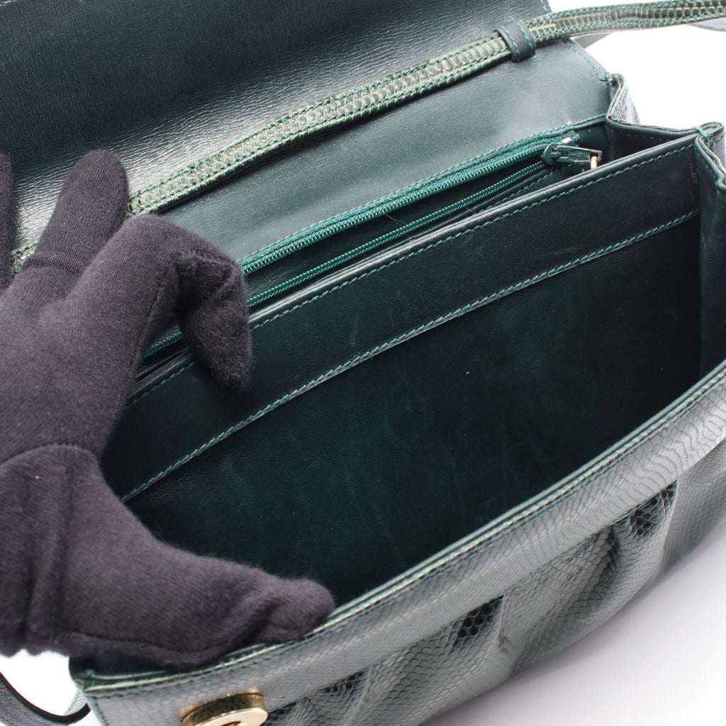 Gucci Shoulder Bag Vintage Green Exotic Cles the — view 7