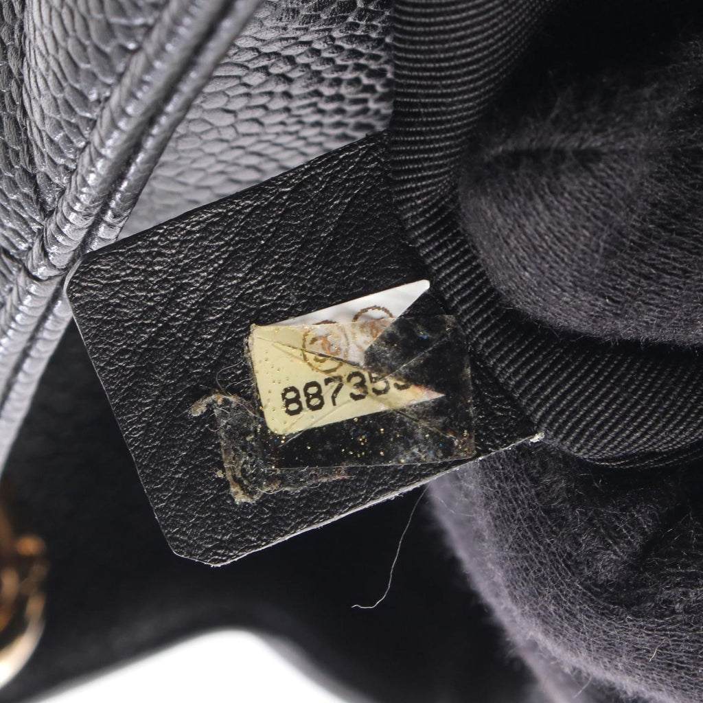 Chanel Tote Quilted Petite Shopping PST Black Caviar Leather Chain — view 5