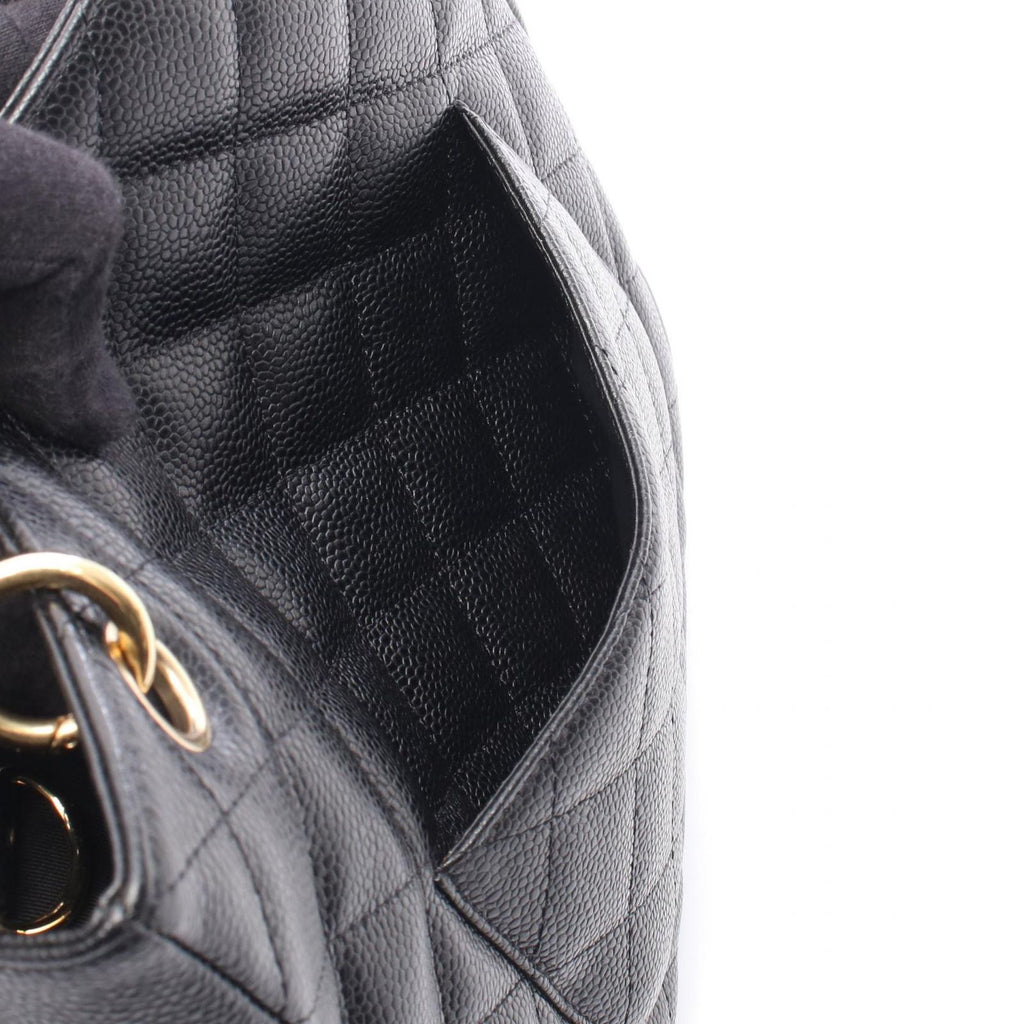 Chanel Tote Quilted Petite Shopping PST Black Caviar Leather Chain — view 6