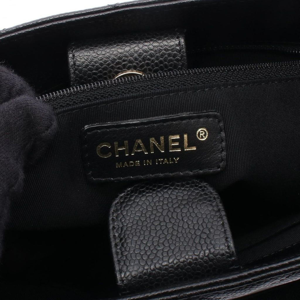 Chanel Tote Quilted Petite Shopping PST Black Caviar Leather Chain — view 4