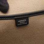 Hermes Tote Etriviere Pocket 27 Khaki Black Leather — view 4