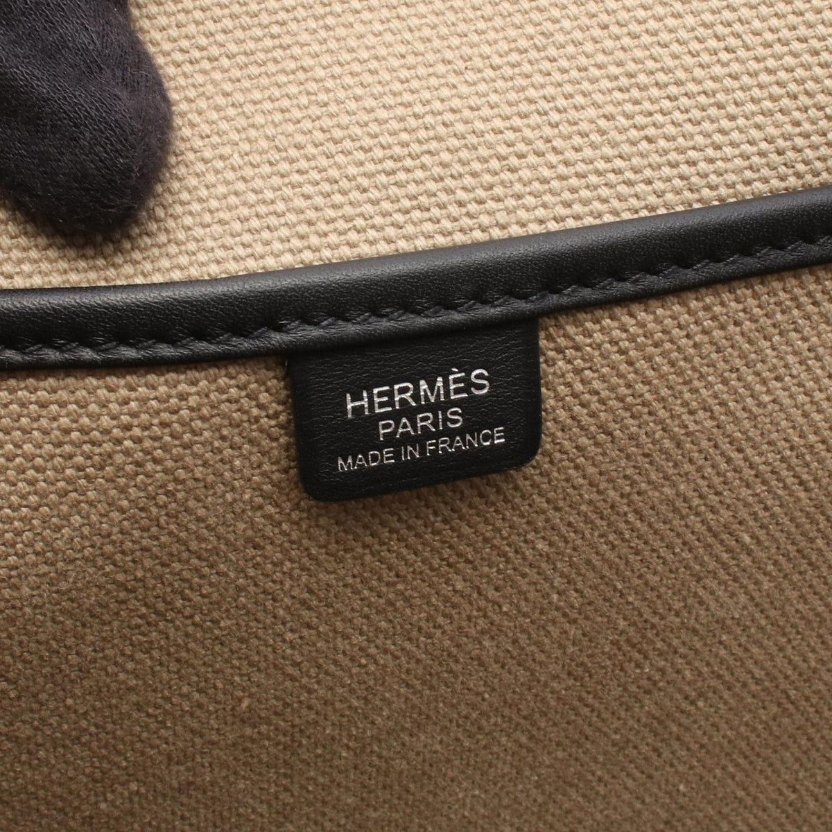 Hermes Tote Etriviere Pocket 27 Khaki Black Leather — view 4