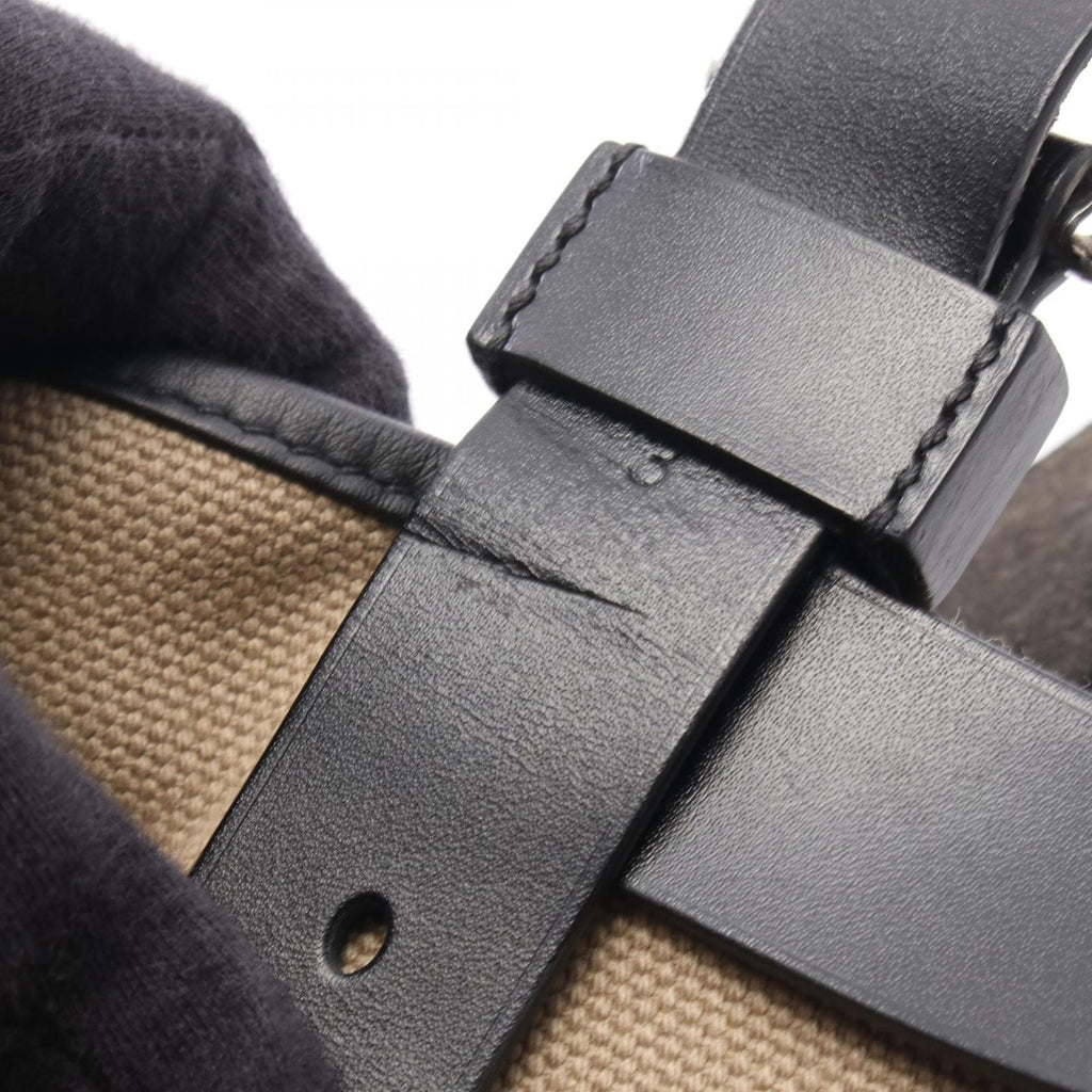 Hermes Tote Etriviere Pocket 27 Khaki Black Leather — view 8