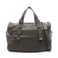 Bottega Veneta Boston Bag Intrecciato 2-Way Dark Khaki Leather