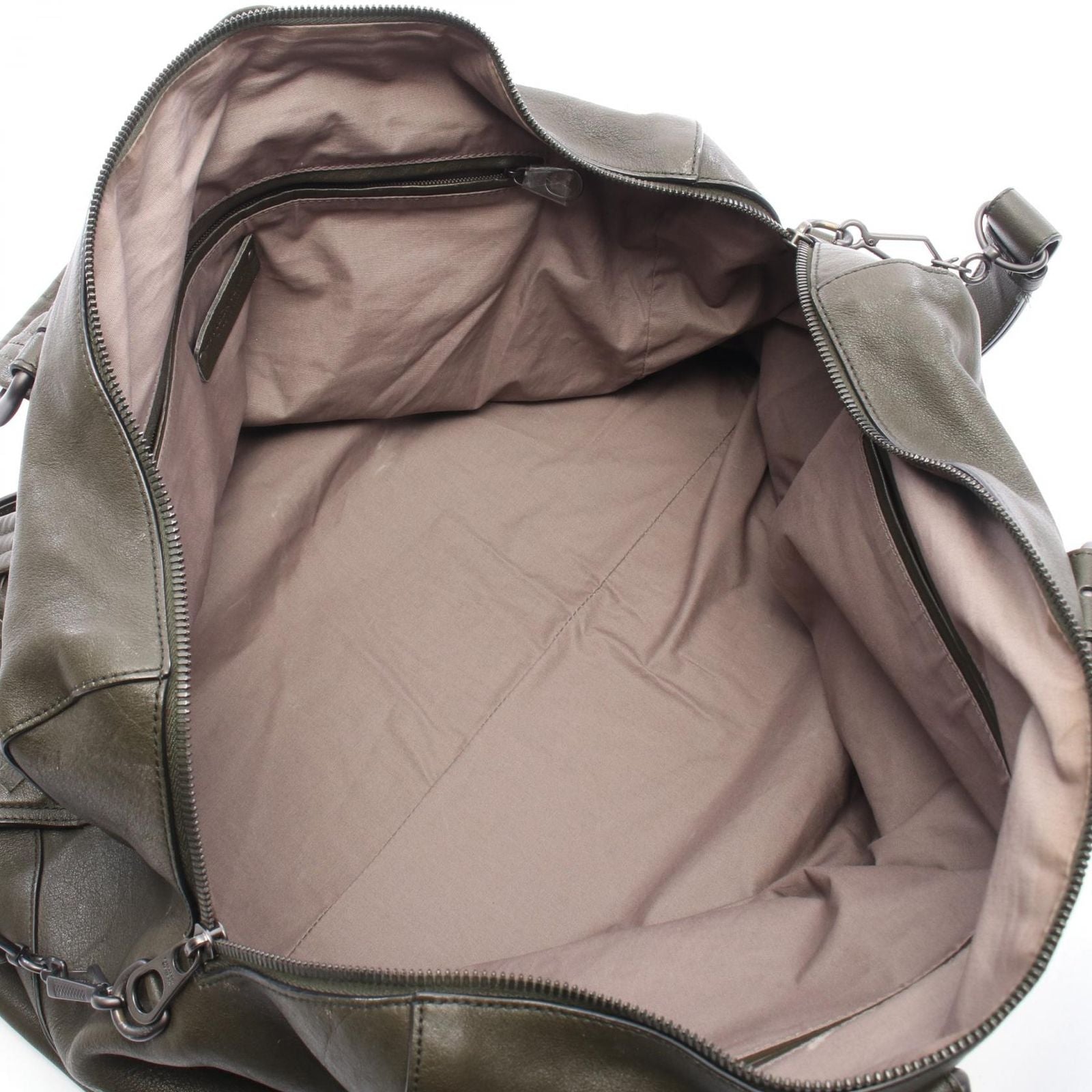 Bottega Veneta Boston Bag Intrecciato 2-Way Dark Khaki Leather — view 3