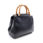 Gucci Handbag Nymphaea Bamboo 2-Way Black Leather Bambu Small Tote — view 2