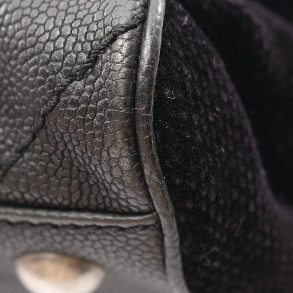Chanel Shoulder Bag Quilted 2.55 Antique Silver Black Caviar Leather — view 7