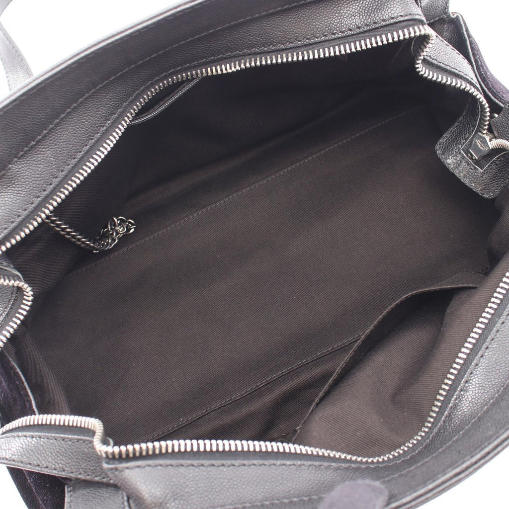 Chanel Shoulder Bag Quilted 2.55 Antique Silver Black Caviar Leather — view 3