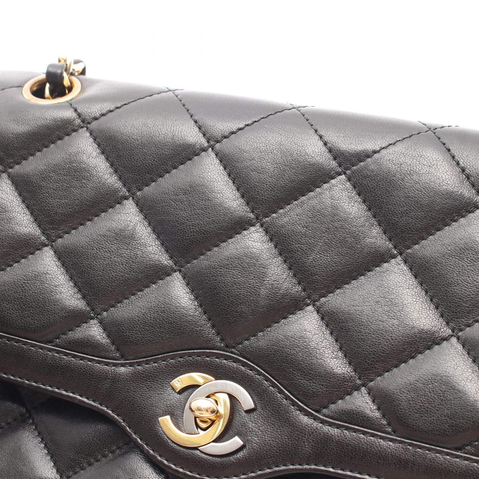 Chanel Shoulder Bag Quilted Limited Edition Combination Black Lambskin Chain — view 9