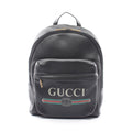 Gucci Backpack Sherry Line Black Leather Logo Print