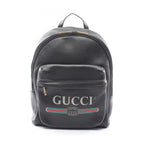 Gucci Backpack Sherry Line Black Leather Logo Print