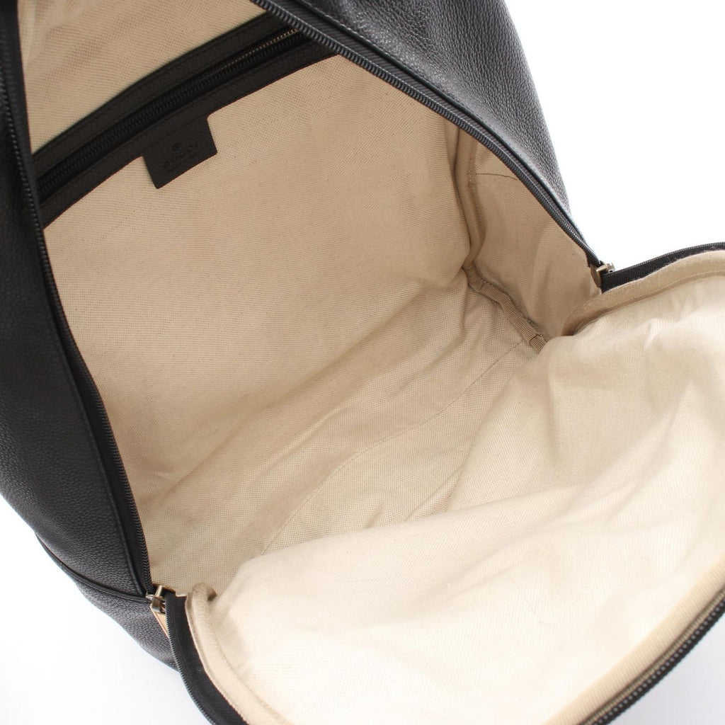 Gucci Backpack Sherry Line Black Leather Logo Print — view 3