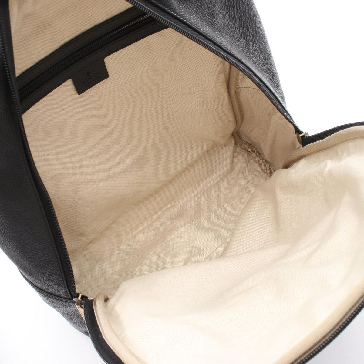 Gucci Backpack Sherry Line Black Leather Logo Print — view 3
