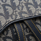 Dior Shoulder Bag Double Trotter Navy Canvas Leather — view 8