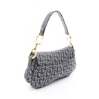Dior Shoulder Bag Double Trotter Navy Canvas Leather — view 2