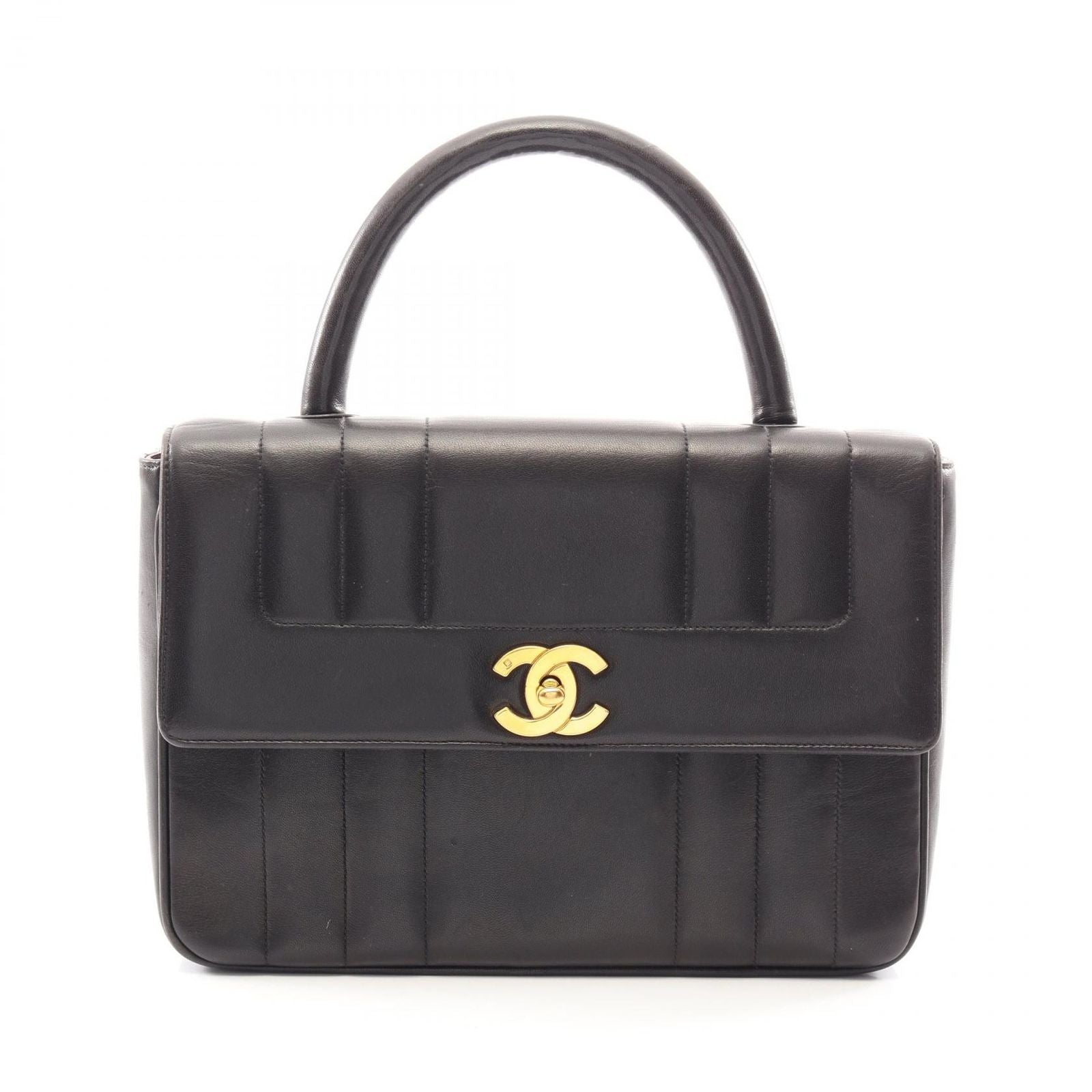 Chanel Handbag Mademoiselle Black Lambskin Top Handle