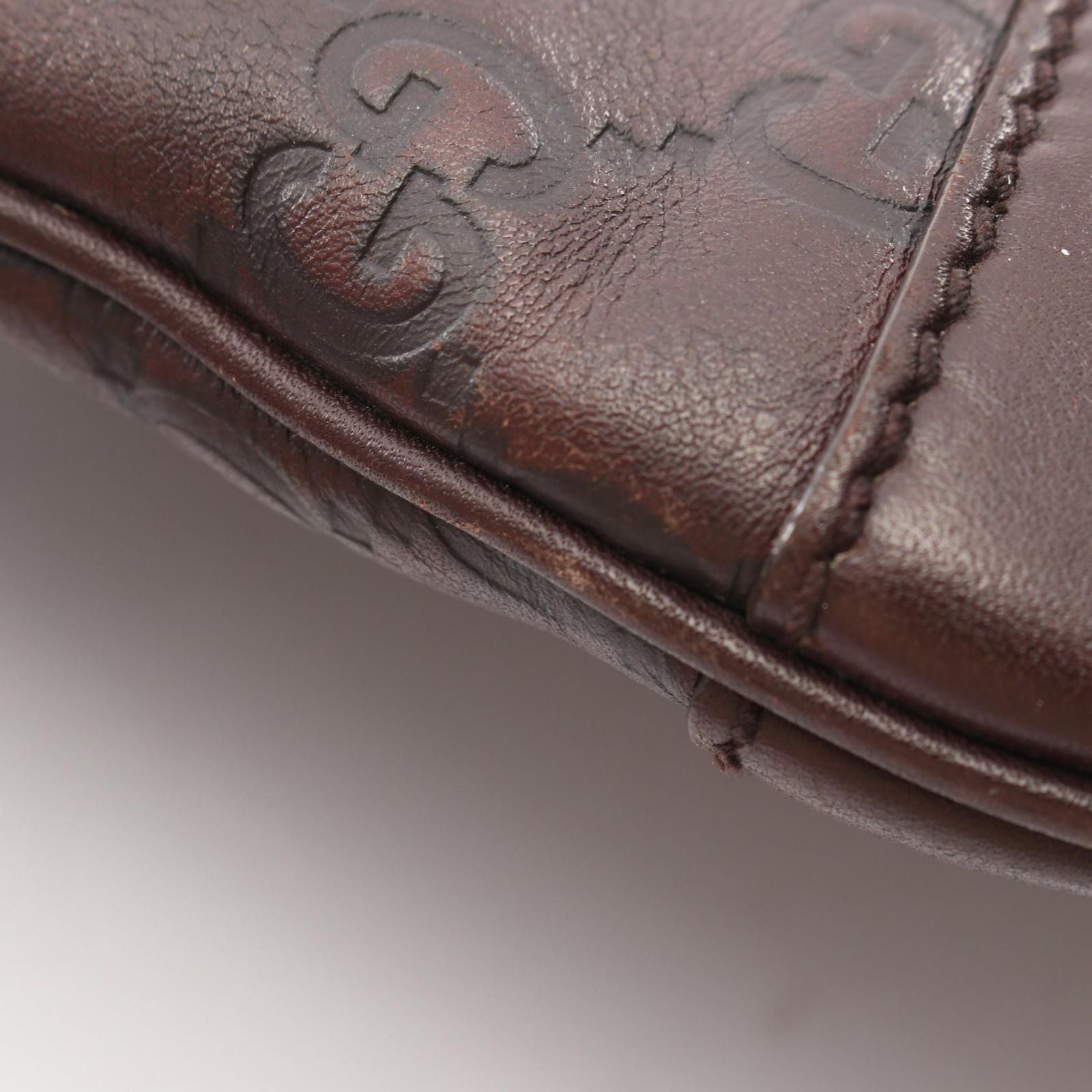 Gucci Shoulder Bag Horsebit Guccissima Dark Brown Leather Guccissima — view 6