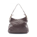 Gucci Shoulder Bag Horsebit Guccissima Dark Brown Leather Guccissima