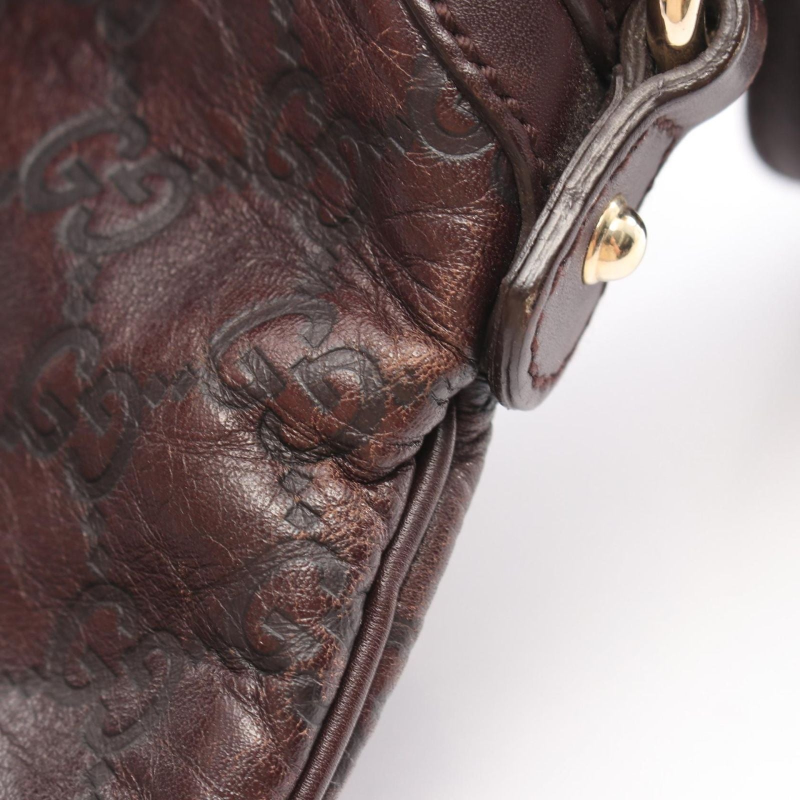 Gucci Shoulder Bag Horsebit Guccissima Dark Brown Leather Guccissima — view 7