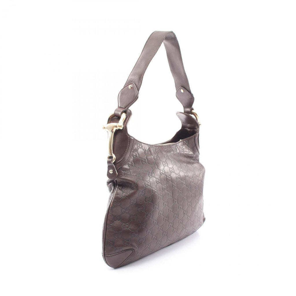 Gucci Shoulder Bag Horsebit Guccissima Dark Brown Leather Guccissima — view 2