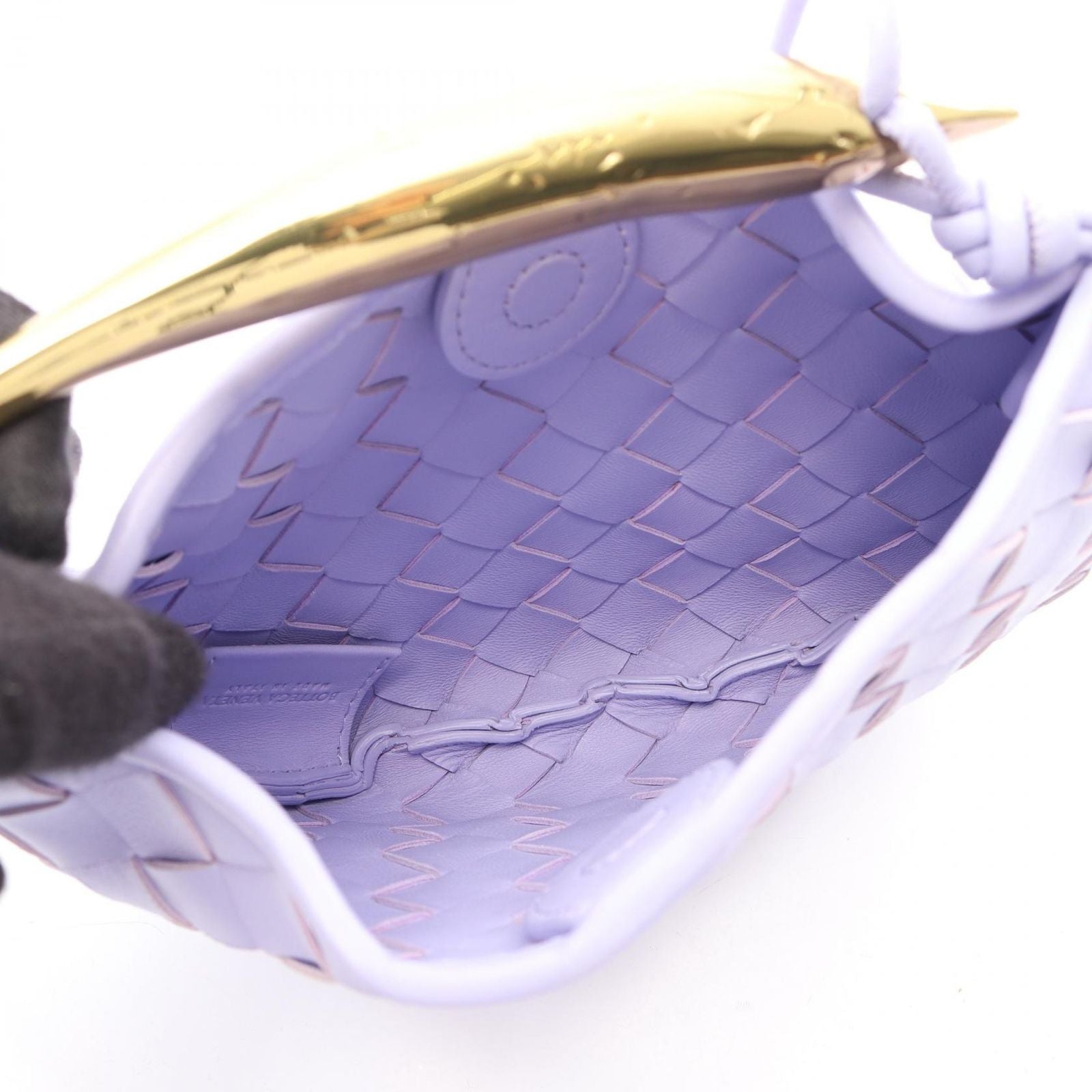 Bottega Veneta Shoulder Bag Intrecciato Mini Sardine 2-Way Lavender Leather — view 3