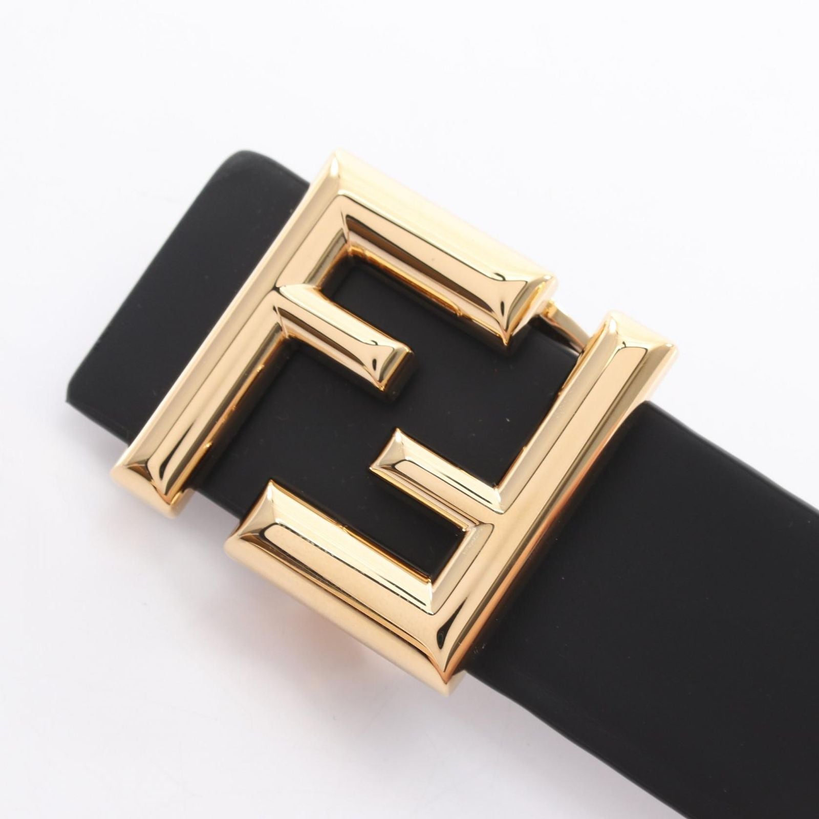Fendi Belt Round FF Zucca Reversible Black Brown Leather — view 2