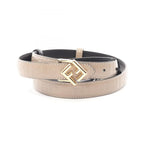 Fendi Belt FF Diamond Gold Reversible Black Beige Leather — view 5