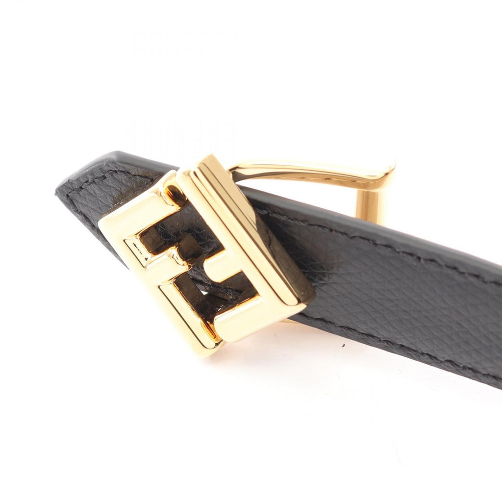Fendi Belt FF Diamond Gold Reversible Beige Black Leather — view 2