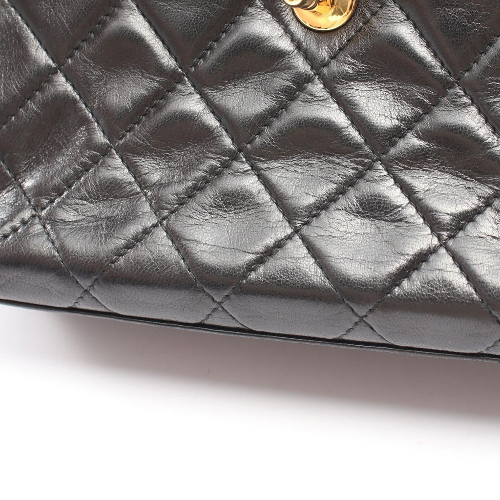 Chanel Shoulder Bag Quilted Black Lambskin — view 6
