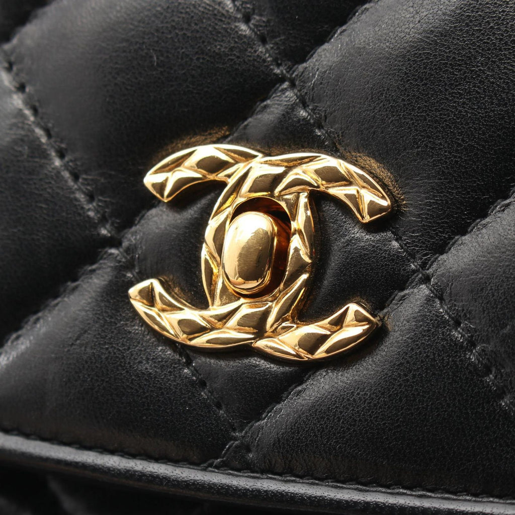Chanel Shoulder Bag Quilted Black Lambskin — view 7